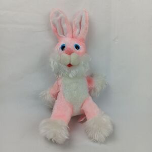 Russ Pink Plush Bunny Rabbit 8.5 inch Vintage Light Pink White Soft Stuffed Toy